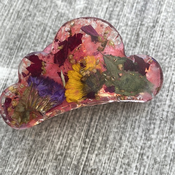 #197 Pressed Flower Claw Hair Clip - Picture 13 of 16